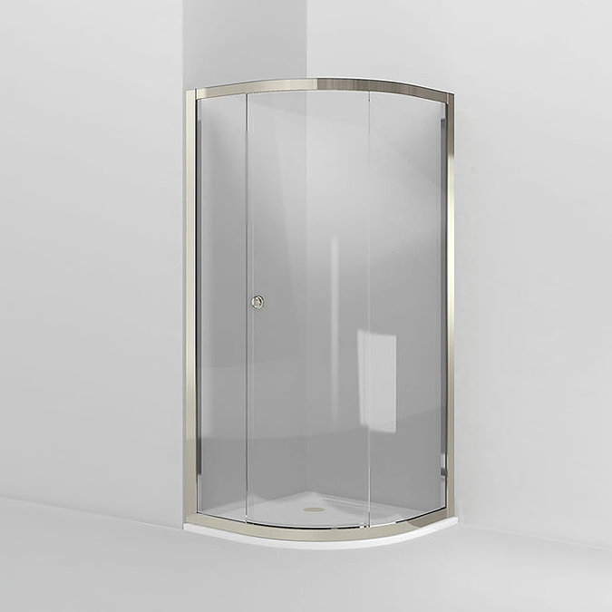 Arcade Single Sliding Door Quadrant Shower Enclosure - Nickel - 2 x Size Options Large Image