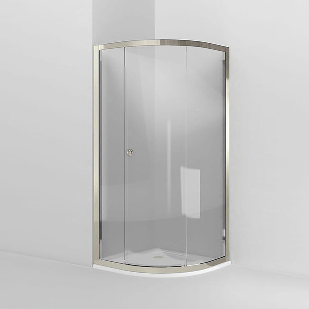 Arcade Single Sliding Door Quadrant Shower Enclosure Nickel 2 x