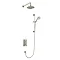 Arcade Thermostatic Two Outlet Concealed Shower Valve, Slide Rail & Kit with Fixed Head - Nickel Lar