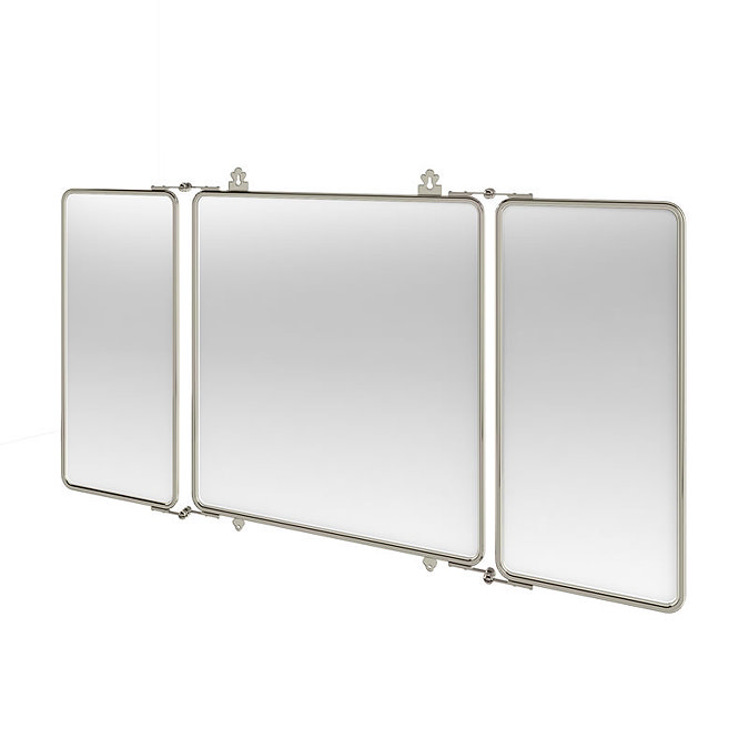Arcade Three Fold Mirror with Nickel Plated Brass Frame Large Image