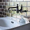 Arcade Three Hole Wall Mounted Basin Mixer - Nickel - Various Tap Head Options Profile Large Image