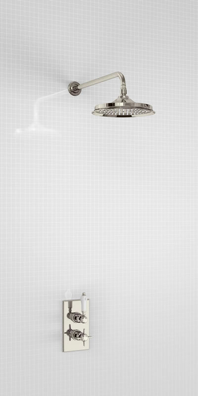 Arcade Trent Concealed Thermostatic Valve with Straight Arm & 9" Rose - Nickel Large Image