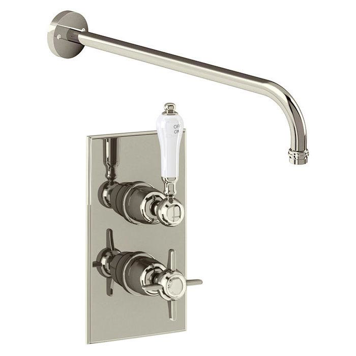 Arcade Trent Single Outlet Concealed Shower Valve with Fixed Shower Arm - Nickel - ARC73 Large Image