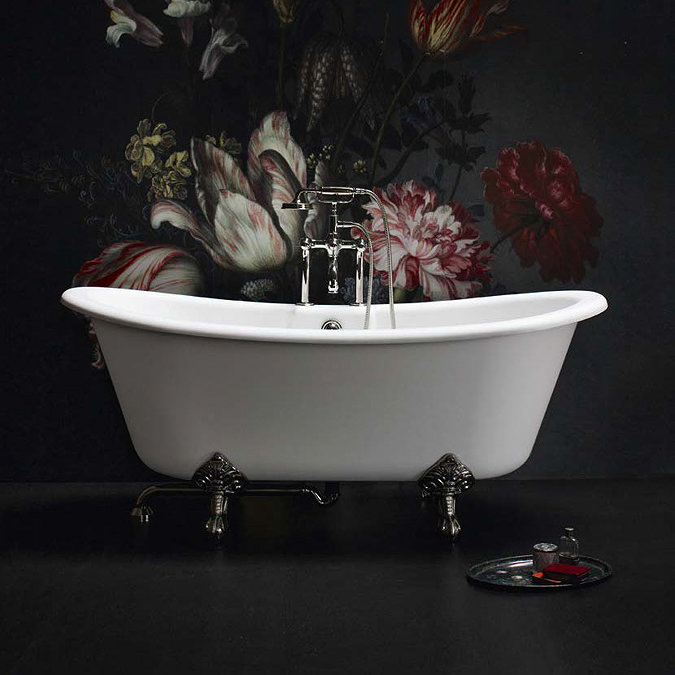 Arcade Vine Freestanding Natural Stone Bath with Traditional Legs - 1690 x 800mm Large Image
