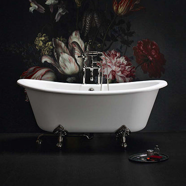 Arcade Vine Freestanding Natural Stone Bath with Traditional Legs - 1690 x 800mm Profile Large Image