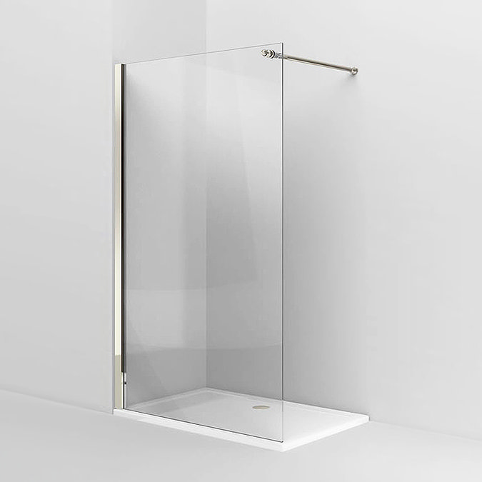 Arcade Walk In Shower Screen - Nickel - 3 x Size Options Large Image