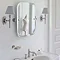 Arcade Wall Light with Oval Base and Silver Chiffon Shade - Nickel Feature Large Image
