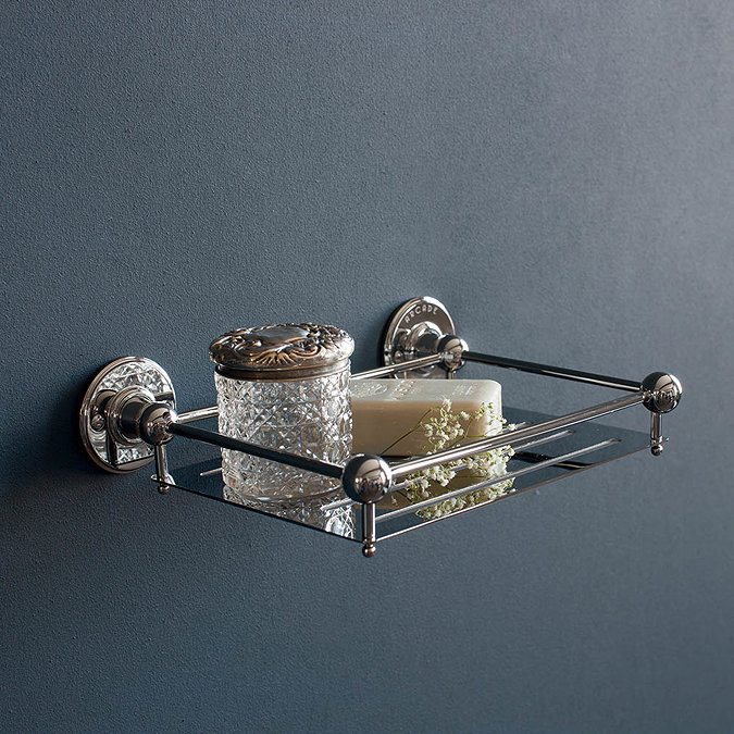 Arcade Wall Mounted Deep Rectangular Basket - Nickel Profile Large Image
