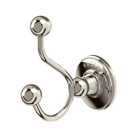 Arcade Wall Mounted Double Robe Hook - Nickel Large Image