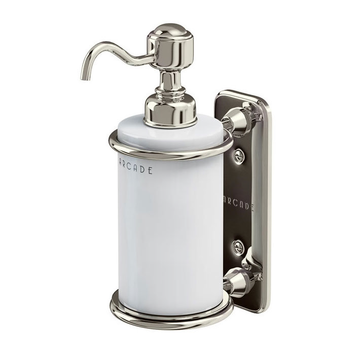 Arcade Wall Mounted Single Soap Dispenser - Nickel Large Image