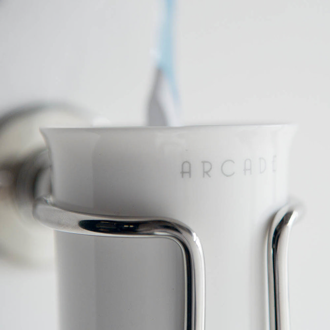 Arcade Wall Mounted Tumbler & Holder - Nickel Feature Large Image