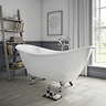 Arcadia Cast Iron Bath with Chrome Feet (1780 x 750mm Slipper Roll Top) Large Image