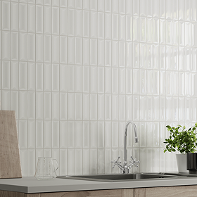 Arcane Metro Gloss White Wall Tiles - 150 x 300mm