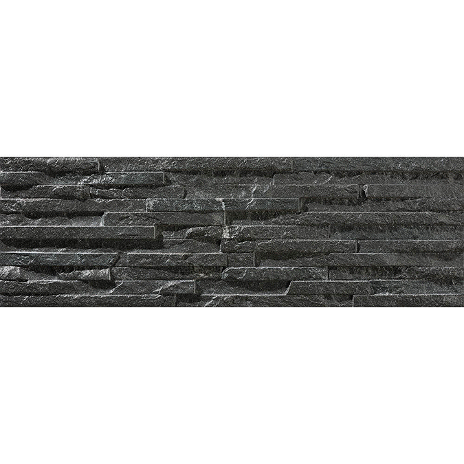 Arenzo Black Stone Effect Split Face Tiles - 170 x 520mm  Standard Large Image