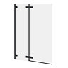 Arezzo 10mm Easy-Clean Double Panel Hinged Bath Screen Matt Black (1050 x 1500mm)