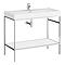 Arezzo 1000 Chrome Framed Washstand with Gloss White Open Shelf and Basin