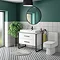 Arezzo 1000 Gloss White Matt Black Framed 2 Drawer Vanity Unit with Countertop Basin  Feature Large 