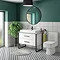 Arezzo 1000 Gloss White Matt Black Framed 2 Drawer Vanity Unit with Countertop Basin Feature Large