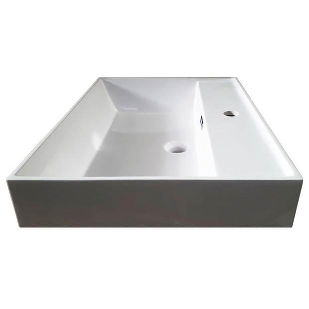 Arezzo 1000 Matt Black Framed Washstand with Gloss White Open Shelf and Basin  Standard Large Image