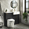 Arezzo 1000 Matt Black Semi-Recessed Round Combination Vanity Unit (Brushed Brass Flush & Handles) 