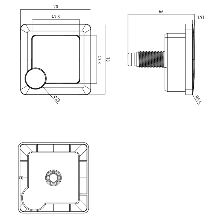 Arezzo 1000 Matt Blue Semi-Recessed Round Combination Vanity Unit (Matt Black Flush & Handles)