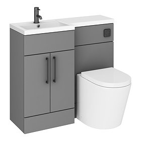 Arezzo 1000 Matt Grey Combination Furniture Pack (Matt Black Flush & Handles) Large Image