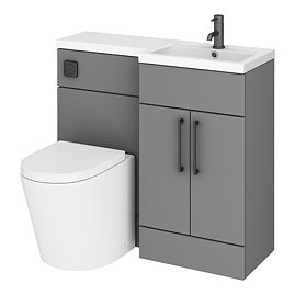 Arezzo 1000 RH Matt Grey Combination Furniture Pack (Matt Black Flush & Handles) Large Image