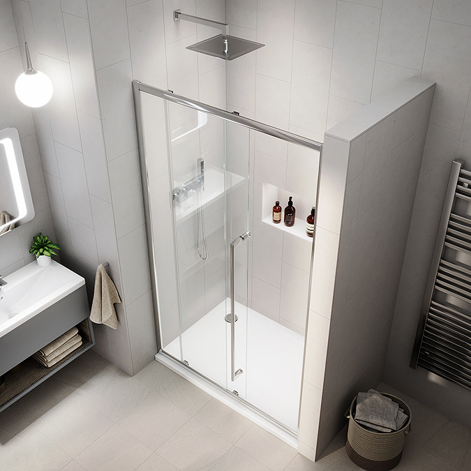 Arezzo 1000 x 1950 Soft Closing Sliding Shower Door - Chrome