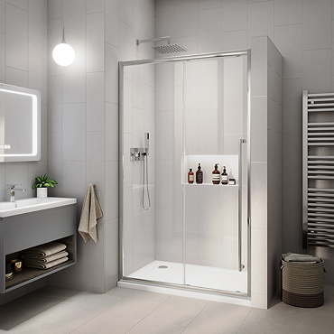 Arezzo 1000 x 1950 Soft Closing Sliding Shower Door - Chrome