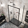 Arezzo 1000 x 800 Soft Closing Sliding Shower Door Enclosure - Matt Black