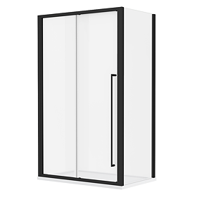 Arezzo 1000 x 800 Soft Closing Sliding Shower Door Enclosure - Matt Black