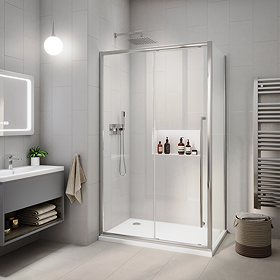 Arezzo 1000 x 800 Soft Closing Sliding Shower Door Enclosure - Chrome