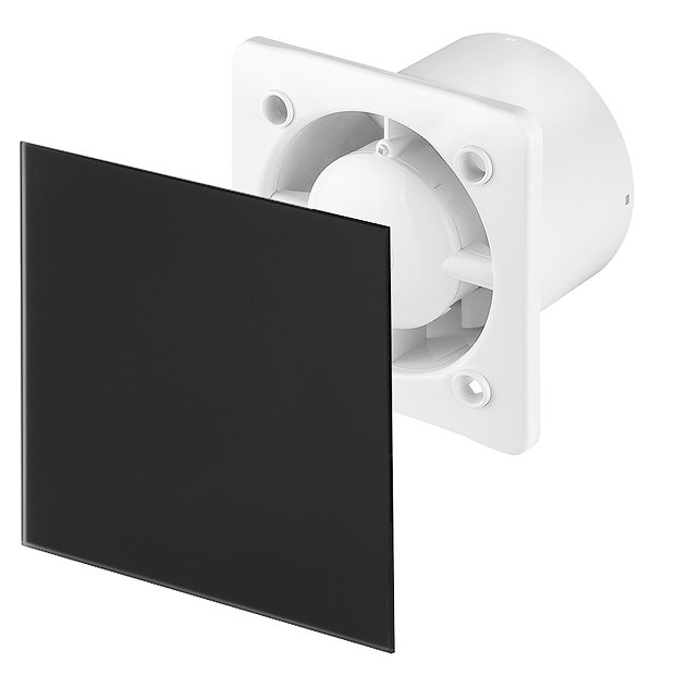 Arezzo 100mm Turbo Extractor Fan Pull Cord Switch Black Glass
