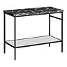 Arezzo 1010 Black Marble Effect Worktop with Matt Black Framed Washstand Large Image
