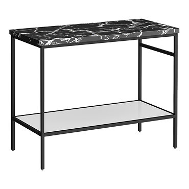 Arezzo 1010 Black Marble Effect Worktop with Matt Black Framed Washstand  Profile Large Image