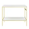 Arezzo 1010 Gloss White Stone Resin Worktop with Brushed Brass Framed Washstand Profile Large Image