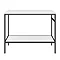 Arezzo 1010 Gloss White Stone Resin Worktop with Matt Black Framed Washstand Profile Large Image