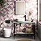 Arezzo 1010 Gloss White Stone Resin Worktop with Matt Black Framed Washstand Feature Large Image