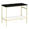 Arezzo 1010 Matt Black Stone Resin Worktop with Brushed Brass Framed Washstand Large Image