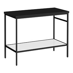 Arezzo 1010 Matt Black Stone Resin Worktop with Matt Black Framed Washstand
