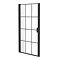 Arezzo 1050mm Matt Black Grid Frameless Pivot Shower Door + Stone Resin Tray for Recess  Standard La
