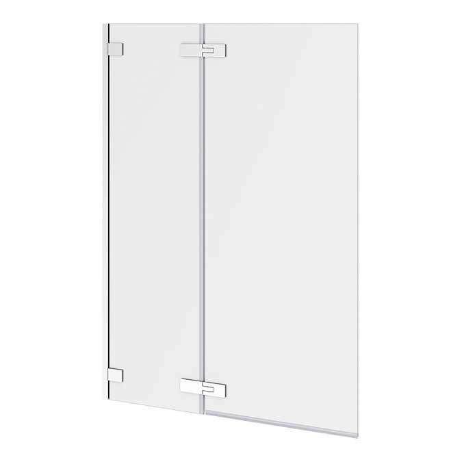 Arezzo 10mm Easy-Clean Double Panel Hinged Bath Screen Chrome (1050 x 1500mm)