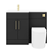 Arezzo 1100 Matt Black Combination Furniture Pack (Brushed Brass Flush & Handles)