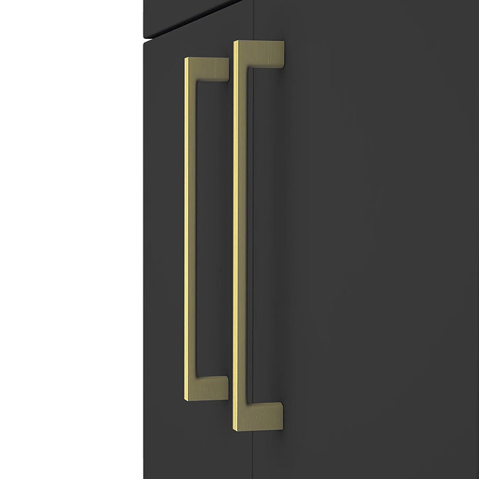 Arezzo 1100 Matt Black Combination Furniture Pack (Brushed Brass Flush & Handles)