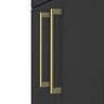 Arezzo 1100 Matt Black Combination Furniture Pack (Brushed Brass Flush & Handles)
