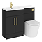  Arezzo 1100 Matt Black Combination Furniture Pack (Brushed Brass Flush & Handles)