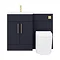 Arezzo 1100 Matt Blue Combination Furniture Pack (Brushed Brass Flush & Handles) Newest Large Image