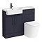 Arezzo 1100 Matt Blue Semi-Recessed Round Combination Vanity Unit (Matt Black Flush & Handles)  Newe