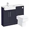 Arezzo 1100 LH Matt Blue Semi-Recessed Square Combination Vanity Unit (Chrome Flush & Handles) Large