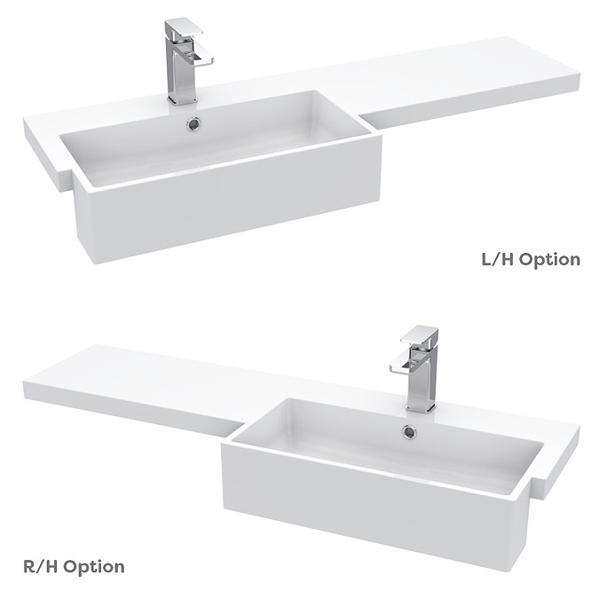 Arezzo 1100 Matt Blue Semi-Recessed Square Combination Vanity Unit (Matt Black Flush & Handles) In
